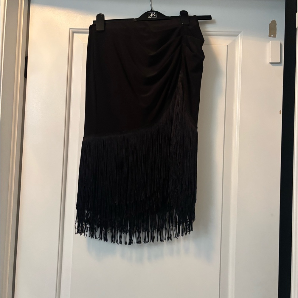 Elegant Black Fringe Skirt